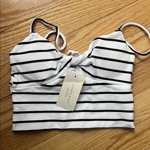 Altar'd State Striped Black and White Crop Top
